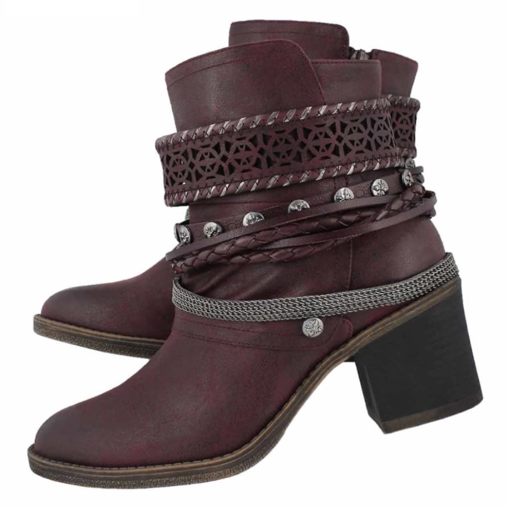 SoftMoc BIZOU  4 BRN Wine Casual Ankle Boots Sz 10